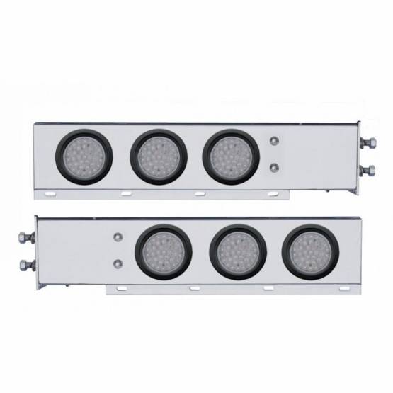 UNITED PACIFIC - UNITED PACIFIC - 63680 - BARRA CON RESORTE CROMADA CON PATRÓN DE PERNO DE 2-1/2" CON LUCES 6X 36 LED DE 4" -LED ROJO/LEENTE TRANSPARENTE (PAR)