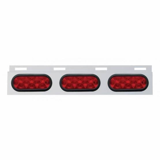 UNITED PACIFIC - UNITED PACIFIC - 63714 - PLACA DE GUARDABARROS SUPERIOR DE INOXIDABLE CON TRES 10 LUCES LED Y OJAL - LED ROJO/LENTE ROJA (CADA UNO)