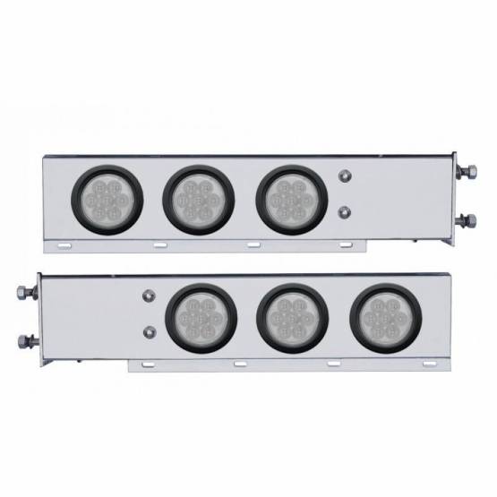 UNITED PACIFIC - UNITED PACIFIC - 63731 - BARRA DE RESORTE SS CON PATRÓN DE PERNO DE 2-1/2" CON 6X 4" 7 LUCES LED - LED ROJO/LEENTE TRANSPARENTE (PAR)