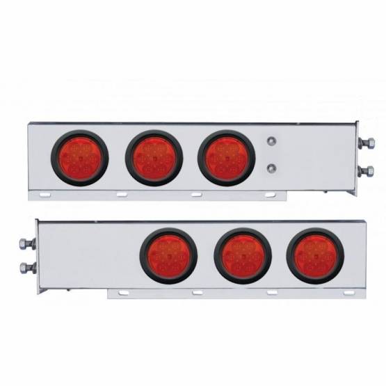 UNITED PACIFIC - UNITED PACIFIC - 63734 - BARRA DE RESORTE SS CON PATRÓN DE PERNO DE 2" CON 6X 4" 7 LUCES LED - LED ROJO Y LENTE (PAR)