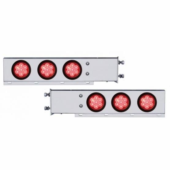 UNITED PACIFIC - UNITED PACIFIC - 63746 - BARRA CON RESORTE CROMADA CON PATRÓN DE PERNOS DE 3-3/4" CON 6X 4" 7 LUCES LED ROJAS - LENTE ROJA (PAR)