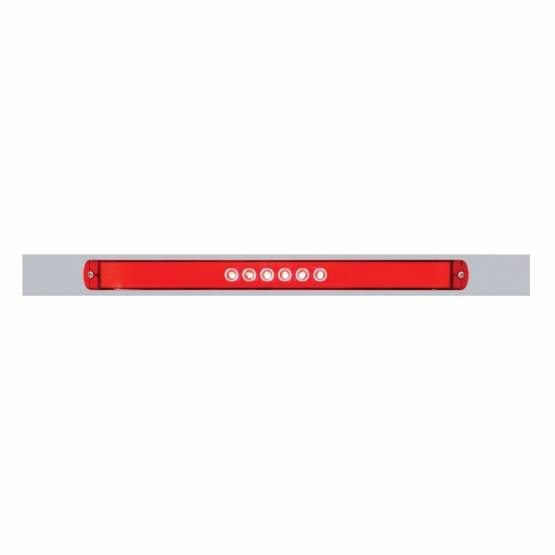 UNITED PACIFIC - UNITED PACIFIC - 63792 - PLACA DE GUARDABARROS SUPERIOR CROMADA CON BARRA GLOLIGHT DE 28 LED DE 17" - LED ROJO/LENTE ROJA (CADA UNO)