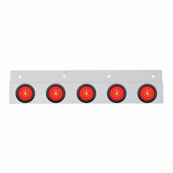 UNITED PACIFIC - UNITED PACIFIC - 63797 - SOPORTE DE GUARDABARROS SUPERIOR DE ACERO INOXIDABLE CON 5X 6 LED GLOLIGHT DE 2" Y OJALES - LED ROJO/LENTE ROJA (CADA UNO)