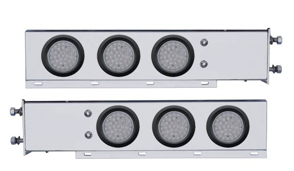 UNITED PACIFIC - UNITED PACIFIC - 63803 - BARRA DE RESORTE SS CON PATRÓN DE PERNO DE 2-1/2" CON LUCES 6X 36 LED DE 4" -LED ROJO/LEENTE TRANSPARENTE (PAR)