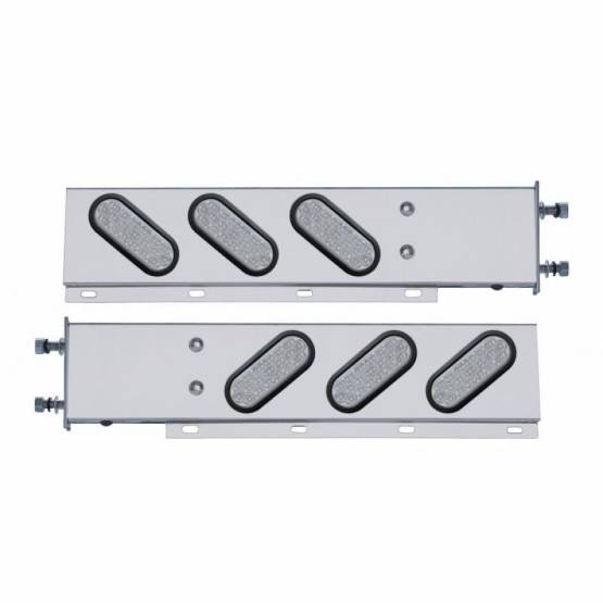 UNITED PACIFIC - UNITED PACIFIC - 63807 - BARRA CON RESORTE DE ACERO INOXIDABLE CON PATRÓN DE PERNOS DE 3-3/4" CON LUCES LED OVALADAS DE 6" 19 - LED ROJO/LEENTE TRANSPARENTE (PAR)