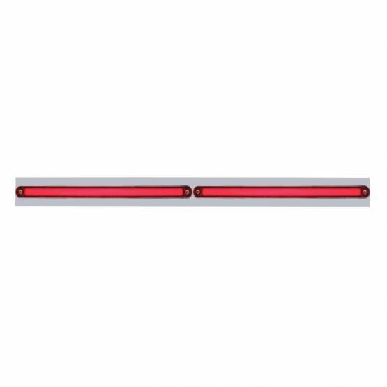 UNITED PACIFIC - UNITED PACIFIC - 63808 - PLACA SUPERIOR CROMADA PARA GUARDABARROS CON DOS BARRAS GLOLIGHT DE 24 LED DE 12" - LED ROJO/LEENTE ROJA (CADA UNO)