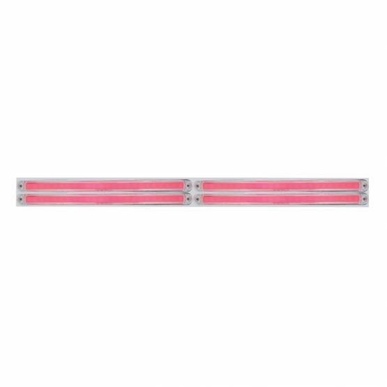 UNITED PACIFIC - UNITED PACIFIC - 63811 - PLACA SUPERIOR CROMADA PARA GUARDABARROS CON CUATRO BARRAS GLOLIGHT DE 24 LED DE 12" - LED ROJO/LENTE TRANSPARENTE (CADA UNO)