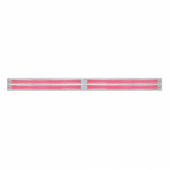 UNITED PACIFIC - UNITED PACIFIC - 63815 - PLACA SUPERIOR CROMADA PARA GUARDABARROS CON CUATRO BARRAS GLOLIGHT DE 24 LED DE 12" - LED ROJO/LENTE TRANSPARENTE (CADA UNO)