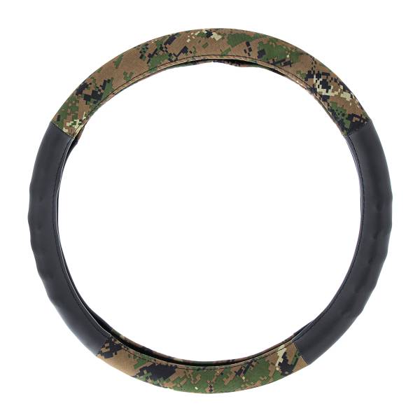 UNITED PACIFIC - UNITED PACIFIC - 70401 - FUNDA PARA VOLANTE CAMUFLAJE DE TELA Y ANTE DE 18" - ESTILO DIGITAL WOODLAND