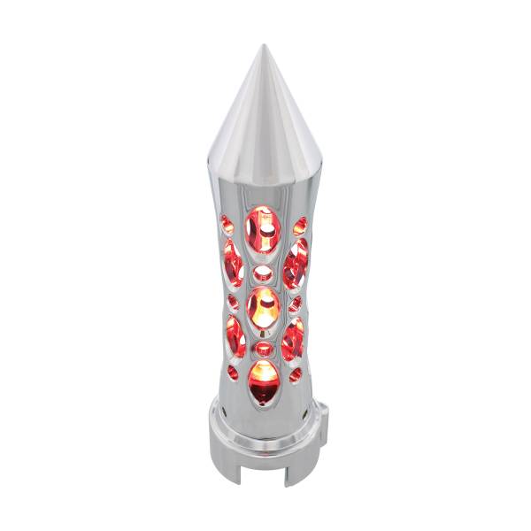 UNITED PACIFIC - UNITED PACIFIC - 70713 - POMO DE CAMBIO DE ENGRANAJES ESTILO DAYTONA CON LED ADAPTADOR DE VELOCIDAD 13/15/18 - LED CROMADO/ROJO