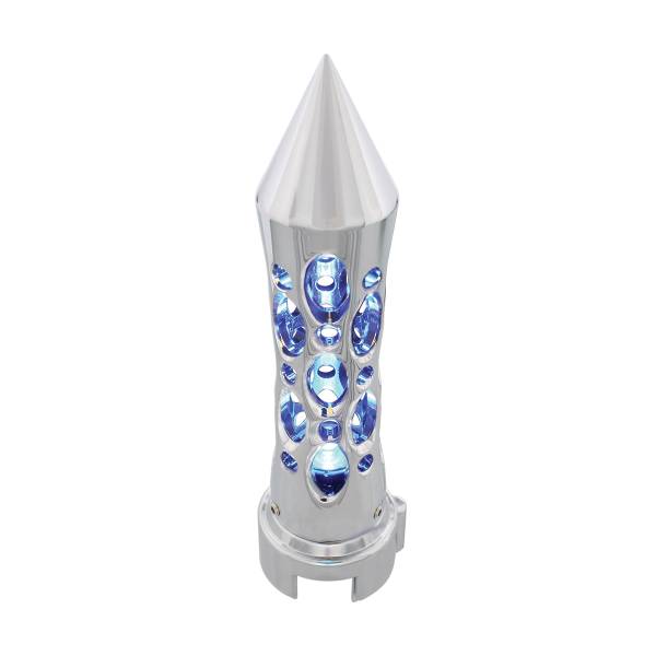 UNITED PACIFIC - UNITED PACIFIC - 70714 - PERILLA DE CAMBIO DE ENGRANAJES ESTILO DAYTONA CON LED ADAPTADOR DE VELOCIDAD 13/15/18 - LED CROMADO/AZUL