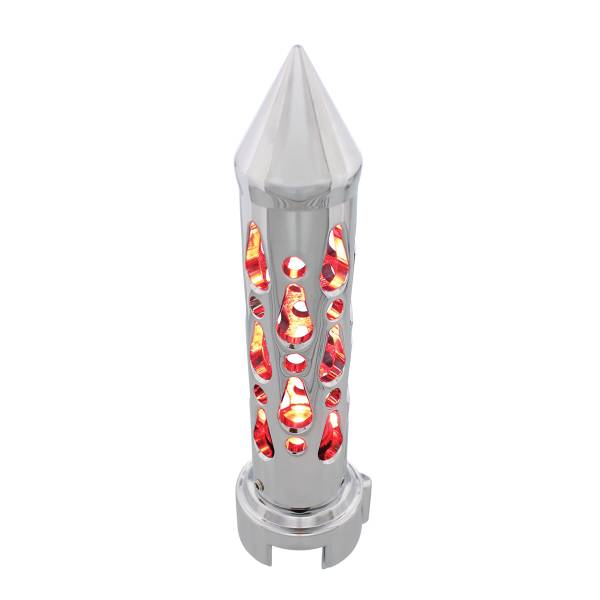UNITED PACIFIC - UNITED PACIFIC - 70721 - POMO DE CAMBIO DE ENGRANAJES ESTILO BROOKLYN CON LED ADAPTADOR DE 13/15/18 VELOCIDADES - CROMADO/LED ROJO