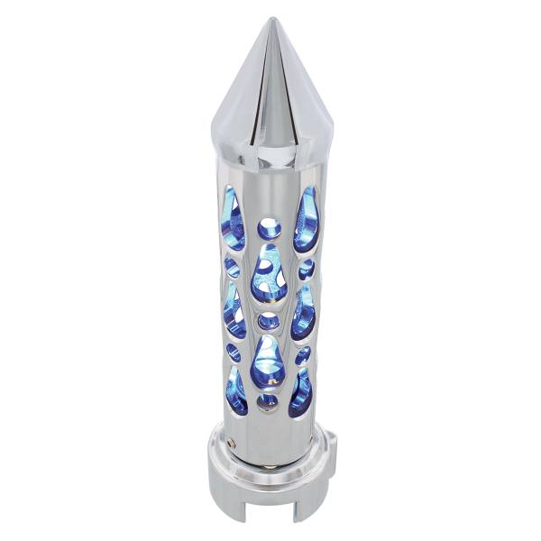 UNITED PACIFIC - UNITED PACIFIC - 70722 - POMO DE CAMBIO DE ENGRANAJES ESTILO BROOKLYN CON LED ADAPTADOR DE 13/15/18 VELOCIDADES - CROMADO/LED AZUL