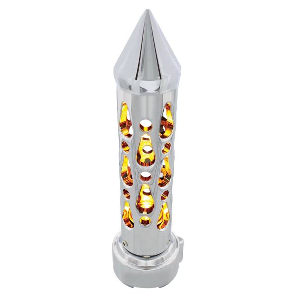 UNITED PACIFIC - UNITED PACIFIC - 70736 - PERILLA DE CAMBIO DE ENGRANAJES ESTILO BROOKLYN CON LED ADAPTADOR DE 9/10 VELOCIDADES - LED CROMADO/ÁMBAR