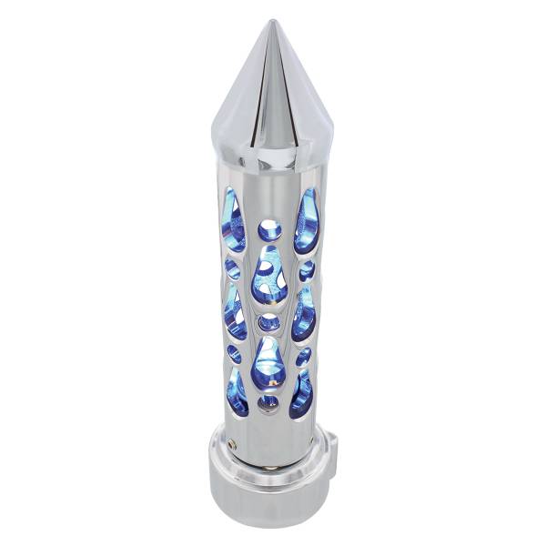 UNITED PACIFIC - UNITED PACIFIC - 70738 - POMO DE CAMBIO DE ENGRANAJES ESTILO BROOKLYN CON LED ADAPTADOR DE 9/10 VELOCIDADES - LED CROMADO/AZUL