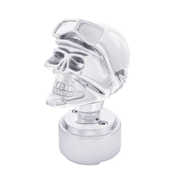 UNITED PACIFIC - UNITED PACIFIC - 70827 - PERILLA DE CAMBIO CON ROSCA SKULL BIKER Y ADAPTADOR PARA CAMBIO EATON FULLER STYLE 9/10 - CROMADO