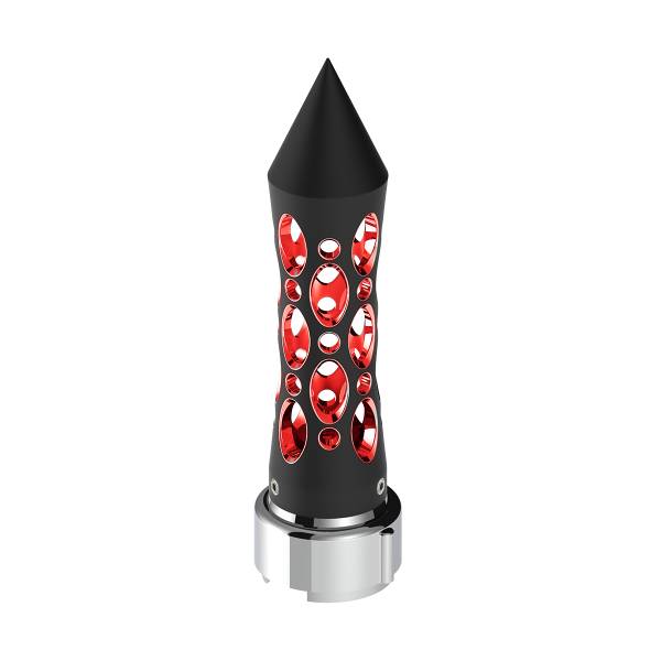 UNITED PACIFIC - UNITED PACIFIC - 70911 - POMO DE CAMBIO DE ENGRANAJES CON PICO ESTILO DAYTONA CON ADAPTADOR LED DE 9/10 VELOCIDADES - LED NEGRO/ROJO