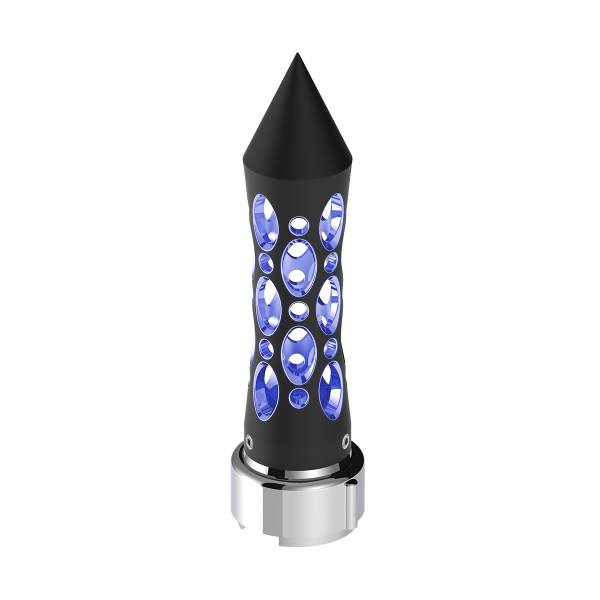 UNITED PACIFIC - UNITED PACIFIC - 70912 - POMO DE CAMBIO DE ENGRANAJES CON PICO ESTILO DAYTONA CON ADAPTADOR LED DE 9/10 VELOCIDADES - LED NEGRO/AZUL