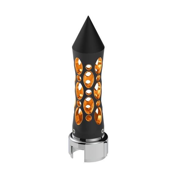 UNITED PACIFIC - UNITED PACIFIC - 70914 - PERILLA DE CAMBIO DE ENGRANAJES CON PICO ESTILO DAYTONA CON LED ADAPTADOR DE VELOCIDAD 13/15/18 - LED NEGRO/ÁMBAR
