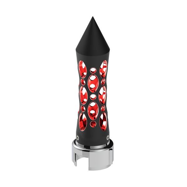 UNITED PACIFIC - UNITED PACIFIC - 70915 - PERILLA DE CAMBIO DE ENGRANAJES CON PICO ESTILO DAYTONA CON LED ADAPTADOR DE VELOCIDAD 13/15/18 - LED NEGRO/ROJO