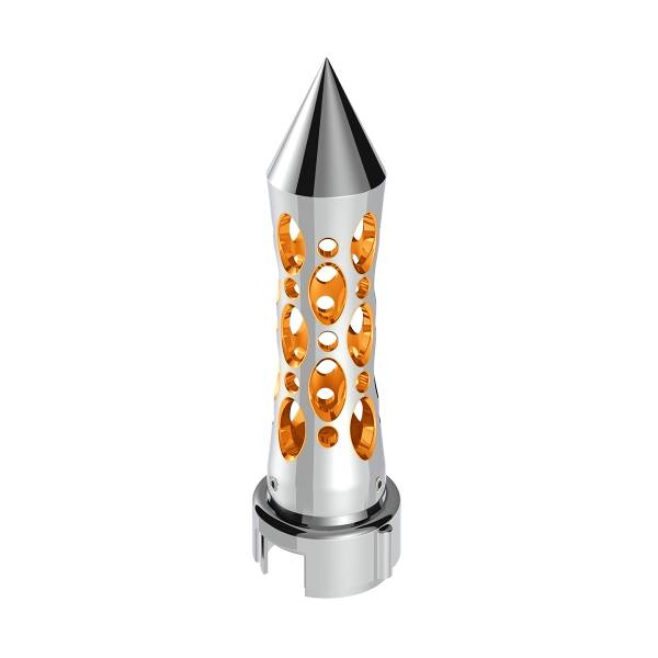 UNITED PACIFIC - UNITED PACIFIC - 70918 - PERILLA UNITED PACIFIC PALANCA DE VELOCIDADES ESTILO DAYTONA CON ADAPTADOR 13/15/18 LED AMBAR CROMAD