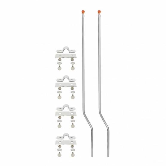 UNITED PACIFIC - UNITED PACIFIC - 86065 - KIT DE GUÍAS DE PARACHOQUES INOXIDABLE CON SUPERIOR DE CALAVERA - ÁMBAR (PAR)
