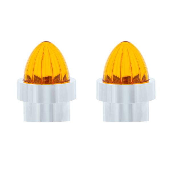 UNITED PACIFIC - UNITED PACIFIC - 86069 - SUPERIOR GUÍA DE PARACHOQUES DE LENTES SANDÍA CON BASE CROMADA - ÁMBAR (PAQUETE DE 2)