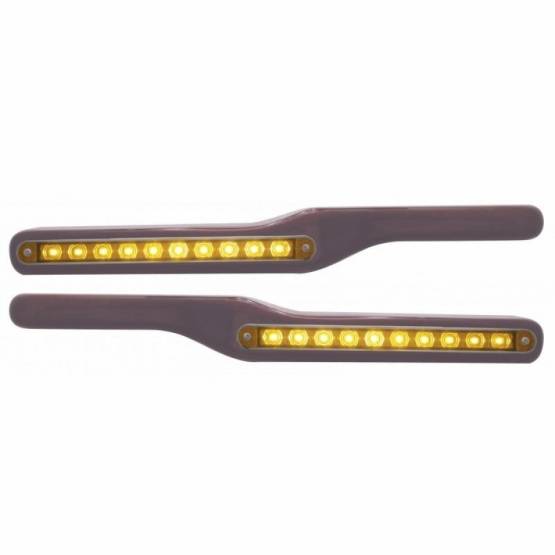 UNITED PACIFIC - UNITED PACIFIC - 87992 - REPOSABRAZOS DE MADERA CON LUZ LED PARA PETERBILT- LED ÁMBAR/LENTE ÁMBAR (PAR)