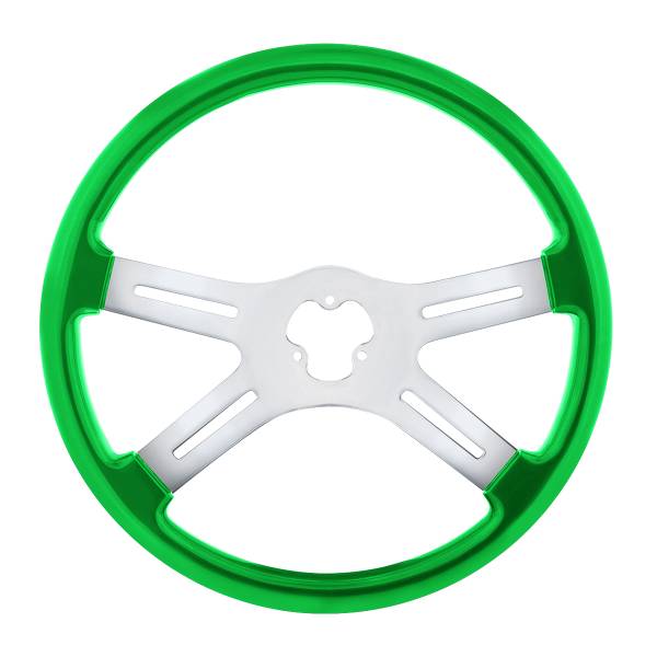UNITED PACIFIC - UNITED PACIFIC - 88014 - VOLANTE DE 4 RADIOS DE COLOR VIBRANTE DE 18" - VERDE MANZANA CANDY