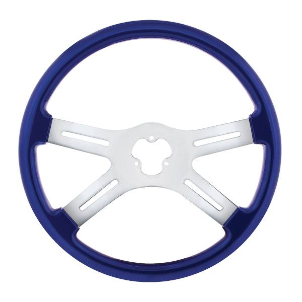 UNITED PACIFIC - UNITED PACIFIC - 88277 - VOLANTE DE 4 RADIOS DE COLOR VIBRANTE DE 18" - AZUL ÍNDIGO