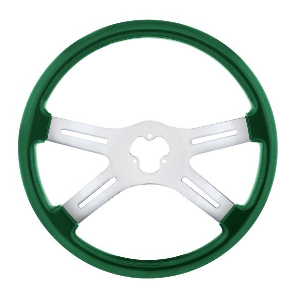 UNITED PACIFIC - UNITED PACIFIC - 88278 - VOLANTE DE 4 RADIOS DE COLOR VIBRANTE DE 18" - VERDE ESMERALDA