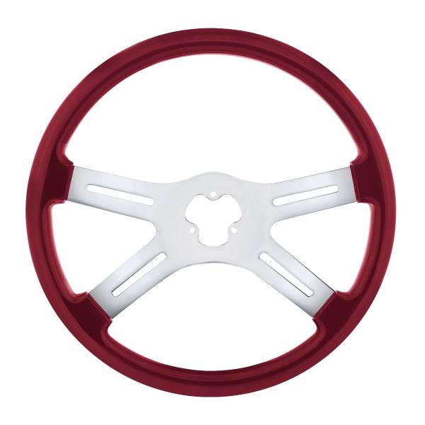 UNITED PACIFIC - UNITED PACIFIC - 88280 - VOLANTE DE 4 RADIOS DE COLOR VIBRANTE DE 18" - ROJO CANDY