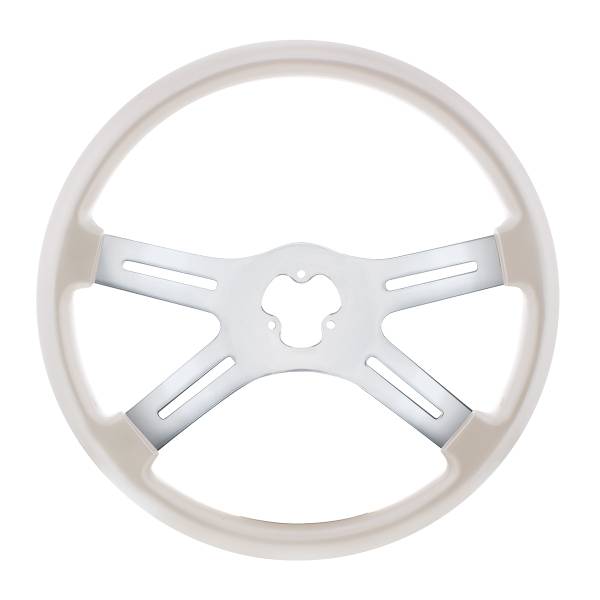 UNITED PACIFIC - UNITED PACIFIC - 88283 - VOLANTE DE 4 RADIOS DE COLOR VIBRANTE DE 18" - BLANCO PERLA