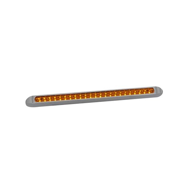 ATM - ATM - 1025A - PLAFON BARRA ATM 17 LEDS AMBAR 34 X 2.8X 2.2 CM BISEL CROMADO 12-24V