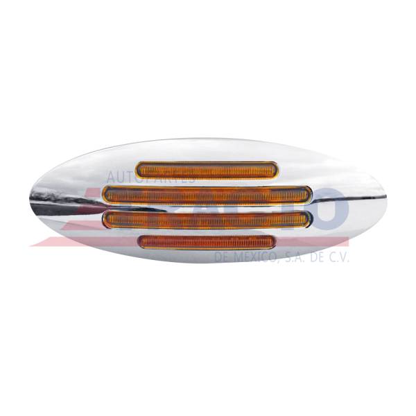 TRUX - TRUX - TLED-FGA - PLAFON TRUX 32 LEDS AMBAR OVALADO 6.6" X 2.13" BISEL CROMADO 12V