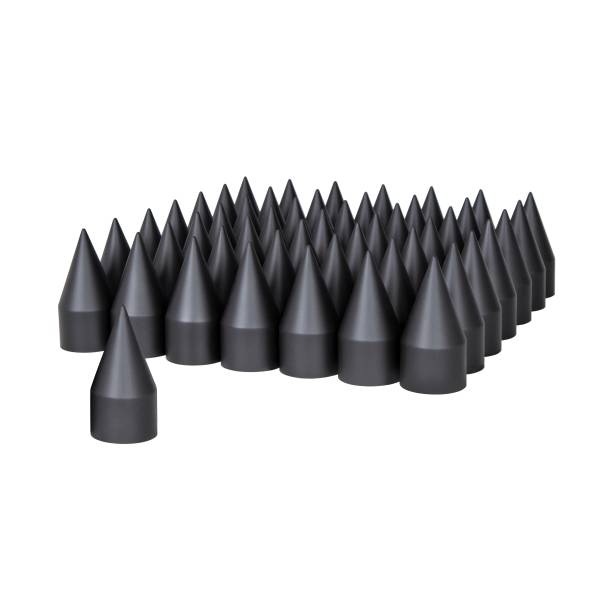UNITED PACIFIC - UNITED PACIFIC - 10000CB - TAPAS PARA TUERCAS DE PICO NEGRO MATE DE 33 MM X 4-1/8" - ROSCABLES (PAQUETE DE 60)