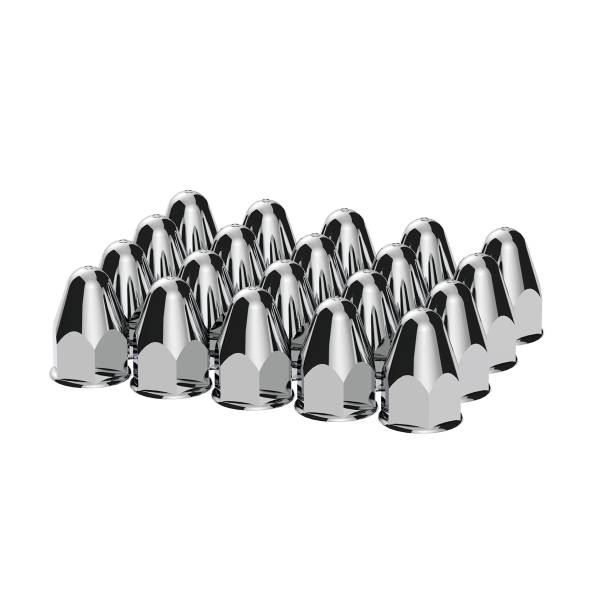 UNITED PACIFIC - UNITED PACIFIC - 10045 - TAPAS DE TUERCA DE BALA DE PLÁSTICO CROMADO DE 1-1/2" X 2-3/4" - A PRESIÓN (CAJA DE COLOR DE 20)