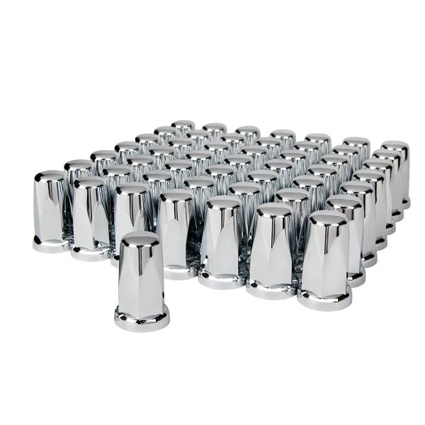 UNITED PACIFIC - UNITED PACIFIC - 10059CB - TAPAS DE TUERCAS CLÁSICAS ALTAS DE PLÁSTICO CROMADO DE 33 MM X 3-1/4" - A PRESIÓN (PAQUETE DE 60)