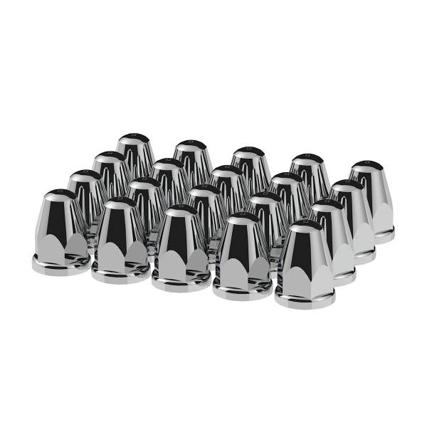 UNITED PACIFIC - UNITED PACIFIC - 10060 - TAPAS DE TUERCA DE BALA DE PLÁSTICO CROMADO DE 33 MM X 2-5/8" CON BRIDA - A PRESIÓN (CAJA DE 20)