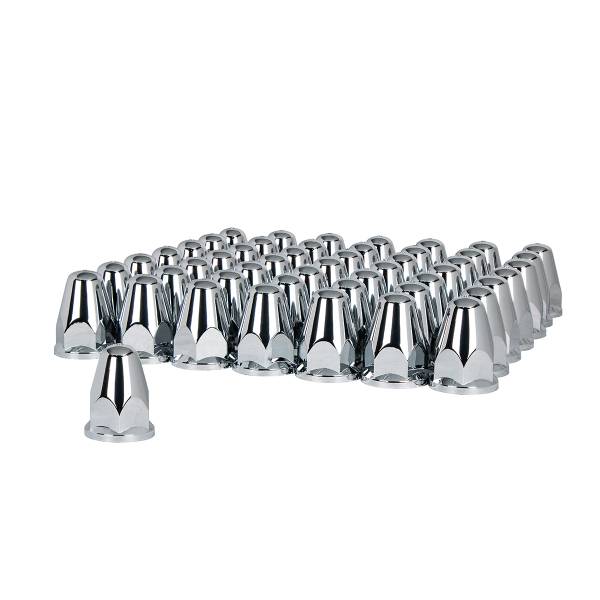 UNITED PACIFIC - UNITED PACIFIC - 10060CB - TAPAS DE TUERCA DE BALA DE PLÁSTICO CROMADO DE 33 MM X 2-5/8" CON BRIDA - A PRESIÓN (PAQUETE DE 60)