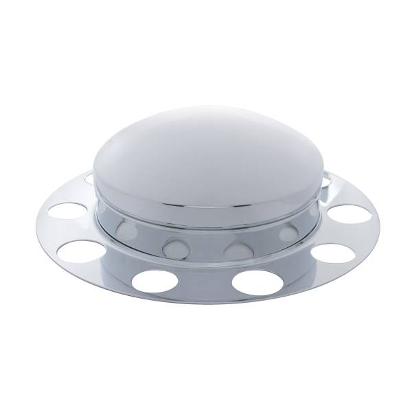 UNITED PACIFIC - UNITED PACIFIC - 10122 - KIT DE 3 TAPAS EJE DELANTERO CROMADO DOMO PARA LLANTA DE ALUMINIO