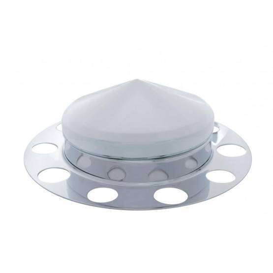 UNITED PACIFIC - UNITED PACIFIC - 10124 - TAPA DE EJE DELANTERO PUNTA CROMADA DE 3 PIEZAS CON TAPA DE TUERCA DE 1-1/2" - RUEDA DE ACERO