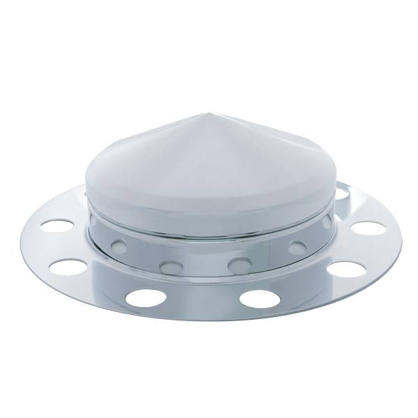 UNITED PACIFIC - UNITED PACIFIC - 10126 - KIT DE 3 PIEZAS DE TAPA DE EJE DELANTERO PUNTA CROMADA PARA TAPA DE TUERCA DE 33 MM - RUEDA DE ACERO/ALUMINIO (10 AGUJEROS)