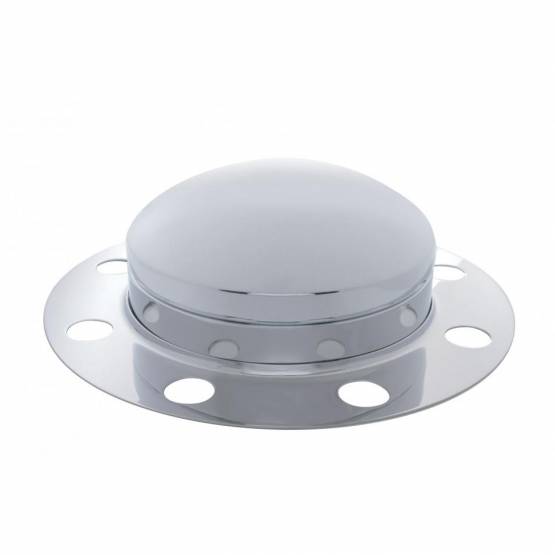 UNITED PACIFIC - UNITED PACIFIC - 10130 - KIT DE 3 TAPAS DE EJE DELANTERO CROMADO DOMO PARA RUEDA DE ACERO/ALUMINIO
