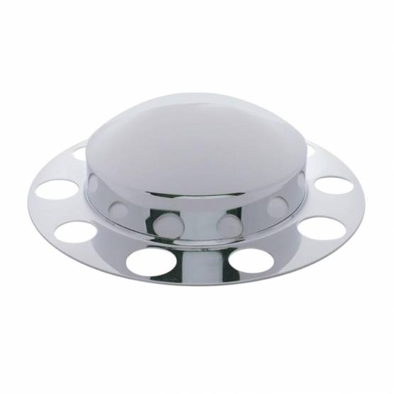 UNITED PACIFIC - UNITED PACIFIC - 10131 - KIT DE 2 CUBIERTAS DE EJE DELANTERO DOMO CROMADO PARA TAPA DE TUERCA DE 1-1/2" - RUEDA DE ACERO (PAQUETE DE 2)