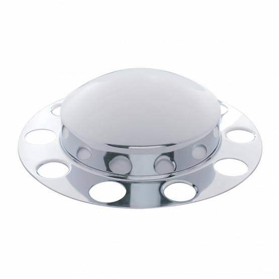 UNITED PACIFIC - UNITED PACIFIC - 10132 - KIT DE 2 CUBIERTAS DE EJE DELANTERO DOMO CROMADO PARA TAPA DE TUERCA DE 1-1/2" - RUEDA DE ALUMINIO (PAQUETE DE 2)