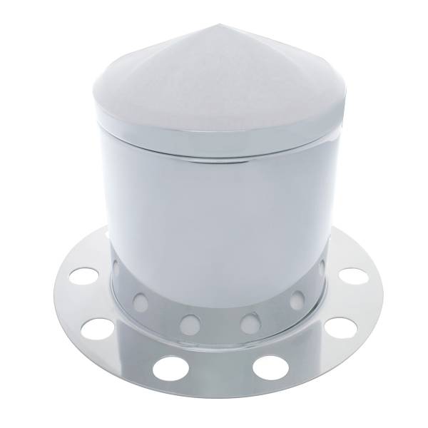 UNITED PACIFIC - UNITED PACIFIC - 10226 - TAPA DE EJE TRASERO PUNTA CROMADA KIT DE 3 PIEZAS PARA TAPA DE TUERCA DE 33 MM - RUEDA DE ACERO/ALUMINIO (10 AGUJEROS)