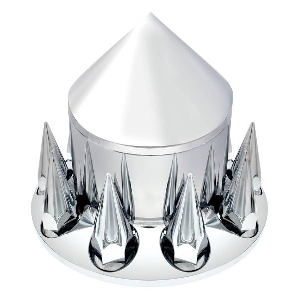 UNITED PACIFIC - UNITED PACIFIC - 10243 - TAPA DE EJE TRASERO SPIKE CON TAPAS DE TUERCAS ROSCADAS SPIKE DE 33MM - CROMADA
