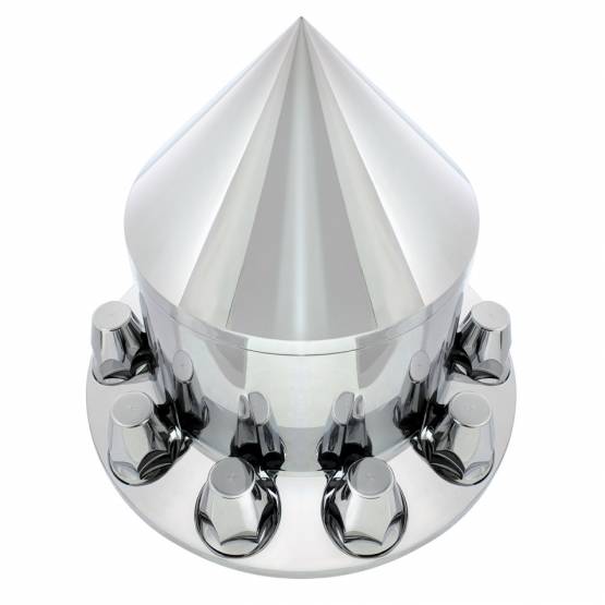 UNITED PACIFIC - UNITED PACIFIC - 10249 - TAPA DE EJE TRASERO SPIKE CON TAPAS DE TUERCAS ROSCABLES SUPERIORES PLANAS DE 33 MM - CROMADA