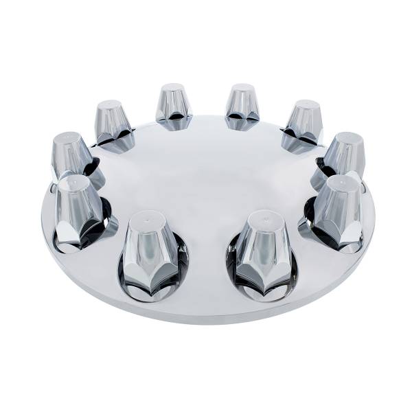 UNITED PACIFIC - UNITED PACIFIC - 10253 - TAPA EJE DELANTERO MOON CON TAPA DE TUERCA DE ROSCA 33MM - CROMADA